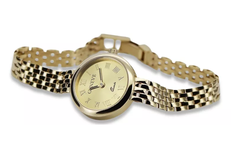 Hermoso reloj de mujer de oro de 14k Geneve lw048y