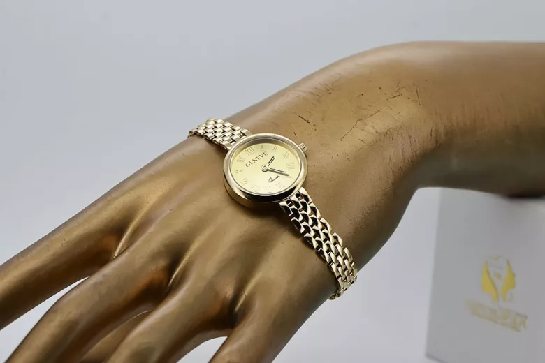 Hermoso reloj de mujer de oro de 14k Geneve lw048y