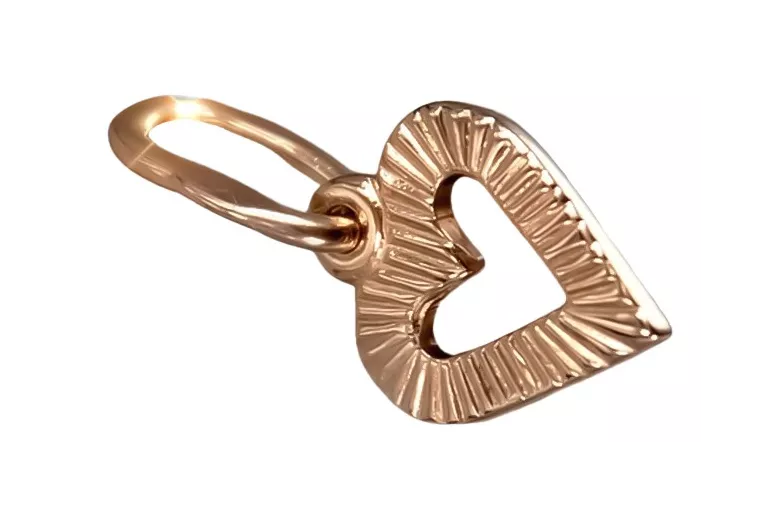 "Exclusivo Colgante de Corazón Vintage en Oro Rosa 14k 585, Sin Piedras" vpn087