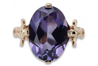 Sovietic rus a crescut 14k 585 aur Alexandrite Ruby Emerald Safir Zircon inel vrc369