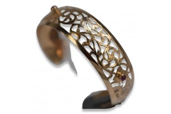 Bratara ruseasca aur rosu 14k 585 vb001