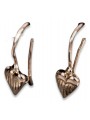 "Vintage-Inspired No Stone 14K Rose Gold Heart Earrings" ven090