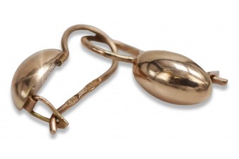 "Elegantes Aretes Vintage de Peras en Oro Rosa Antiguo de 14k Sin Piedras" ven101