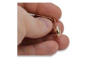 "Оригинални обици от 14к розово злато, ретр ven101