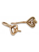 "Vintage No Stones Heart Earrings in 14K Rose Gold" ven102