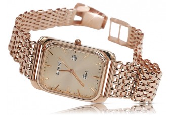 Rosa rusa Reloj de pulsera soviético 14k 585 oro para hombre Geneve reloj de pulsera mw001r&mbw004r