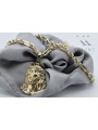 Jezus medallion & Corda Figaro 14k gold chain pj004y20&cc004y50