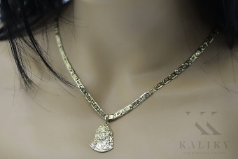 Подвеска Jezus из желтого золота 14 карат с элегантной цепочкой pj004y20&cc031y55