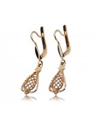 "Exclusivité vintage: Boucles d'oreilles feuille en or rose 14 carats 585 sans pierres" ven151