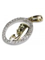 Exquisites Maria Ikone Medaillon aus 14K Gelb- & Weißgold im italienischen Design pm011y