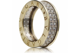 "Exquisite Two-Tone 14K Gold Lady Ring with Shimmering Zircon" crc006yw