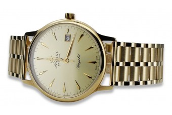 Часовник Atlantic 14k 585 злато с гривна за мъже mw003y&mbw007y