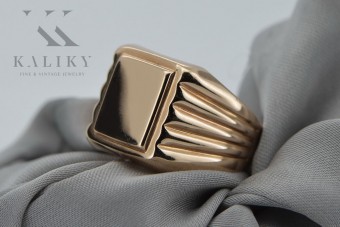 Vintage rose pink 14k 585  gold Men's signet ring vsn034