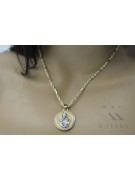 "Pendentif Medaillon de Marie en Or Dur 14k Jaune" pm027yw