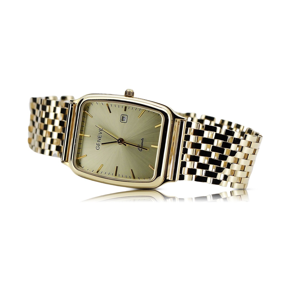 reloj para hombre de oro 585 de 14k Geneve mw002y&mbw005y