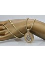 Gold 14k 585 Merry pendant with Rope chain pm027y&cc020y