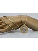 Gold 14k 585 Merry pendant with Rope chain pm027y&cc020y