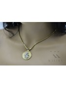 Gold 14k 585 Merry pendant with Rope chain pm027y&cc020y