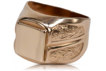 Руска роза съветско злато бижута мъжки пръстен печат