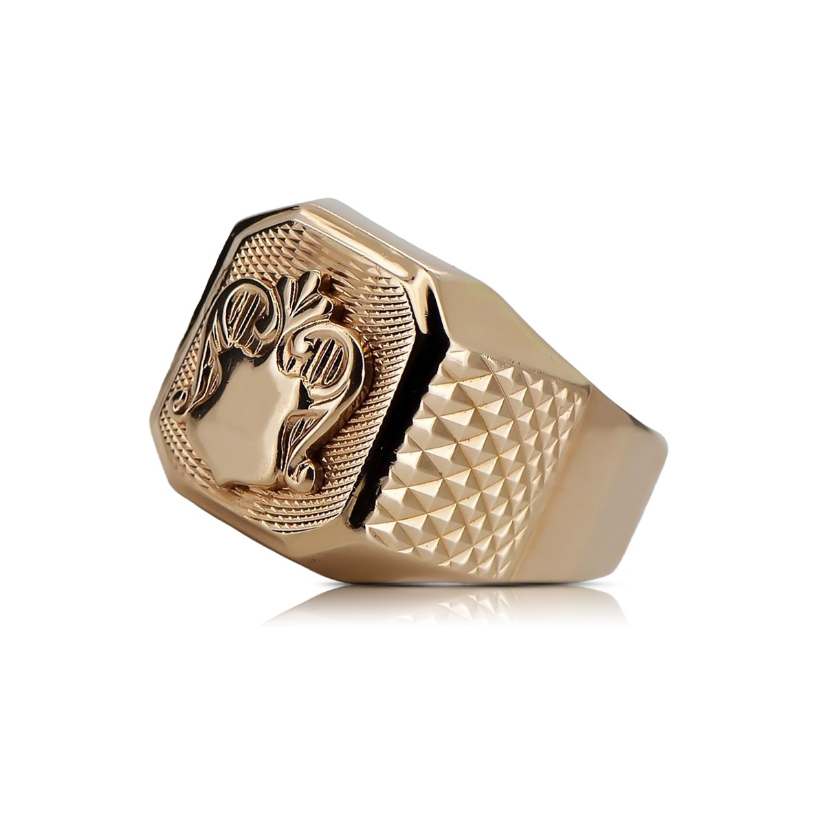 Rose russe Bijoux en or soviétique bague homme