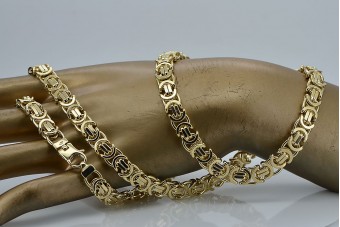 Российская розовая золотая цепочка Bizantina