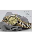 Złoty zegarek damski 14k 585 z bransoletą Geneve w stylu Rolex lw020ydy&lbw010y