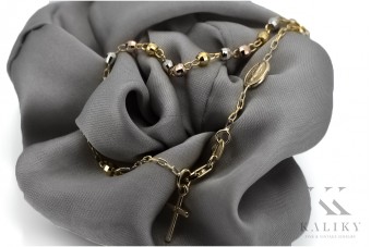 Brățară★ rozariu din aur roz galben russiangold.com ★ Gold 585 333 Preț scăzut