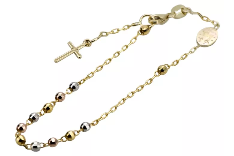 Yellow rose gold rosary bracelet★ russiangold.com ★ Gold 585 333 Low price