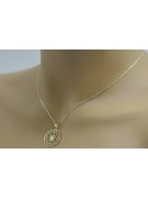 copie du pendentif en or du Soleil 14k 585 avec la chaîne cpn040y&cc020y