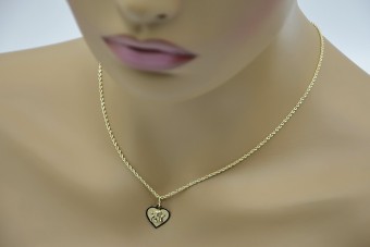 copia de medallón de oro de Dios con cadena Corda 14k 585 pm005y&cc019y