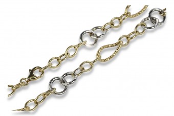 Yellow  white Italian 14k gold chain cc092yw