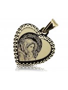 Gelber 14-Karat-Gold-Maria-Medaillon-Symbol-Anhänger pm029y