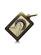 Yellow 14k gold Mary medallion icon pendant pm030y