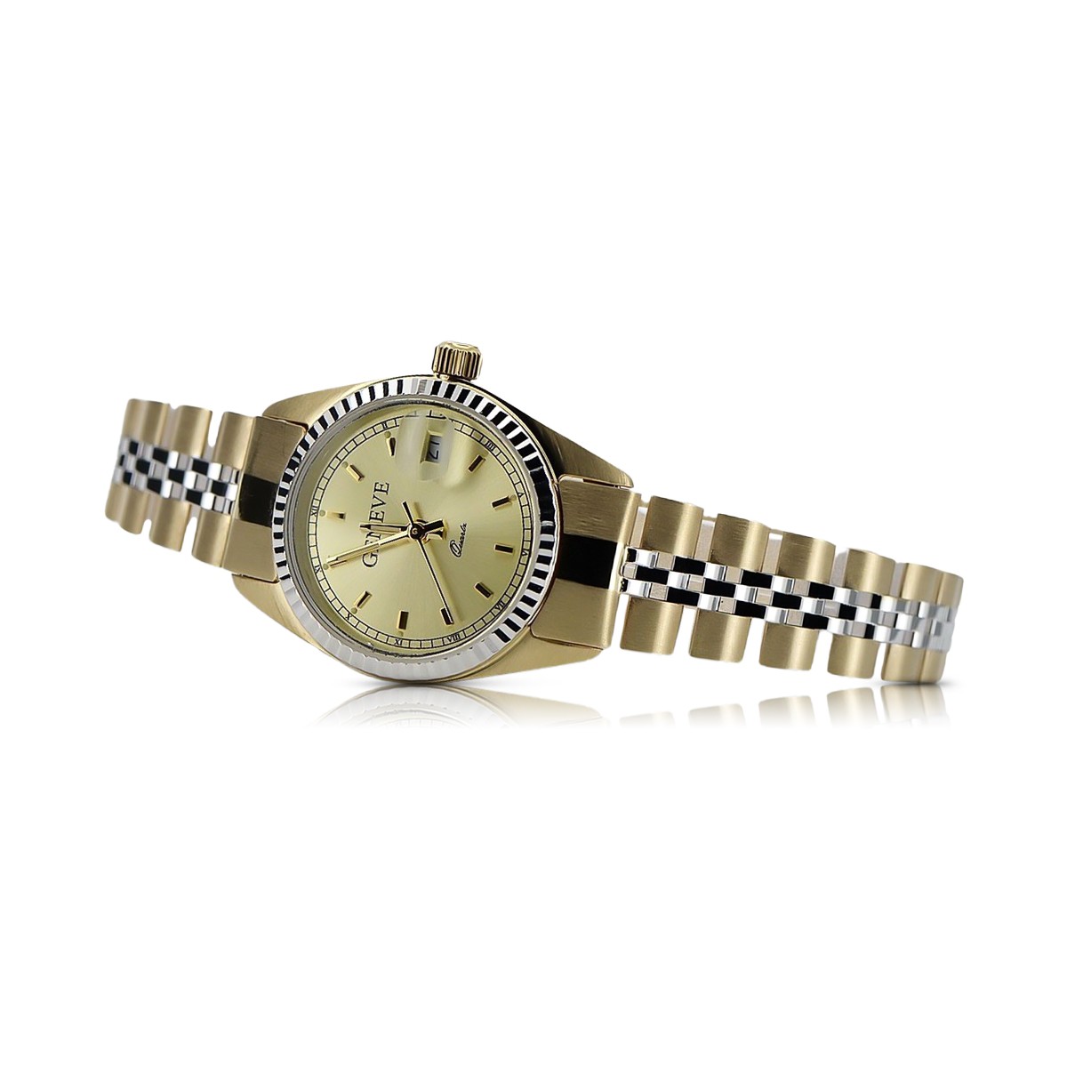 Gold men's watch Geneve ★ zlotychlopak.pl ★ Gold purity 585 333 Low Price!