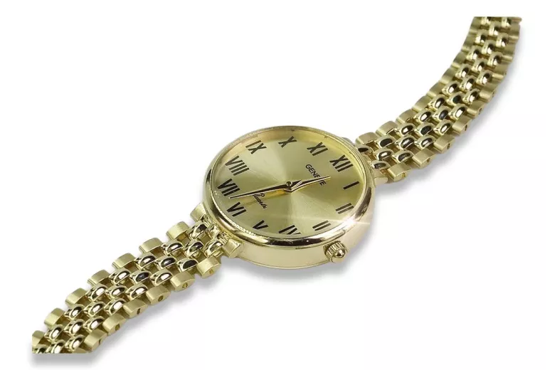 precioso reloj de mujer Geneve Lw011y de oro de 14 quilates