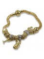 Italian yellow 14k gold charms bracelet cb110y