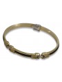 Bracelet pour homme en or 14 carats avec caoutchouc, italien, CB123YW