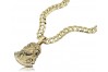 Yellow 14k gold Jezus pendant with Elegant chain pj004y20&cc099y55