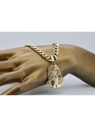 Jezus-Anhänger aus 14-karätigem Gelbgold mit eleganter Kette pj004y28&cc099y55