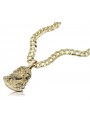 Yellow 14k gold Jezus pendant with Elegant chain pj004y28&cc099y55