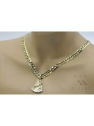 Jezus-Anhänger aus 14-karätigem Gelbgold mit eleganter Kette pj004y28&cc099y55