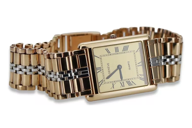 Russische sowjetische Roségold-Herrenuhr Geneve mw069rw