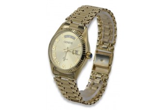 Гарний годинник Lady Geneve з жовтого золота 14 карат 585 проби mw013ydg&mbw006yo-f