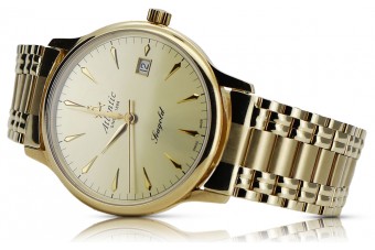 Gelbe 14-Karat-Gold-Herrenuhr Atlantic-Armbanduhr mw003y&mbw012yo