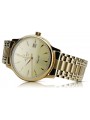 Gold men's watch Geneve ★ zlotychlopak.pl ★ Gold purity 585 333 Low Price!