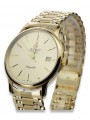 Gold men's watch Geneve ★ zlotychlopak.pl ★ Gold purity 585 333 Low Price!