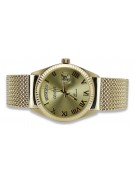 Złoty zegarek z bransoletą męski unisex 14k 585 Geneve mw013ydg&mbw014yo