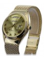 Gold men's watch Geneve ★ zlotychlopak.pl ★ Gold purity 585 333 Low Price!