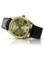 Gelbe 14-Karat-Gold-Herren-Damen-Geneve-Uhr mw013y