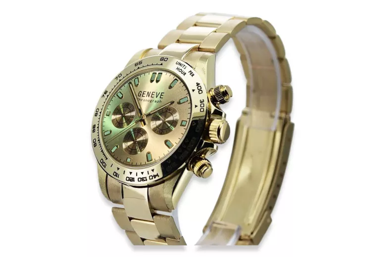 Reloj de oro para hombre Geneve ★ https://zlotychlopak.pl/es/ ★ Pureza del oro 585 333 ¡Precio bajo!